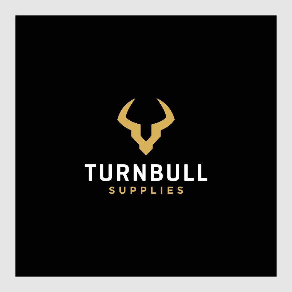 simple bull face logo design vector