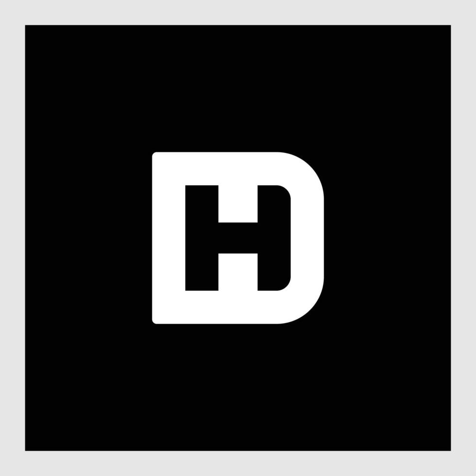 initials logo letter h on black background vector