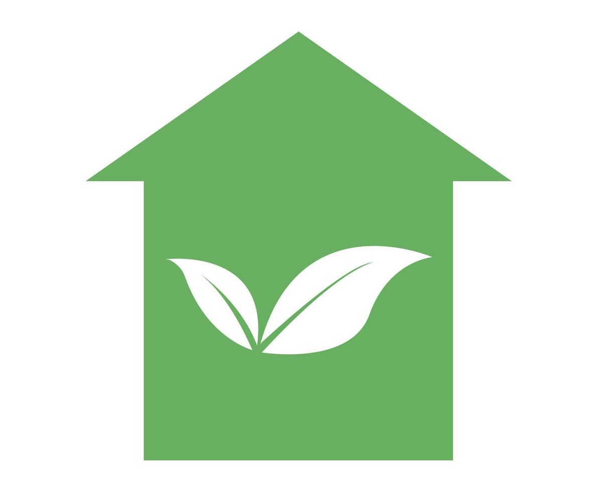 Eco house green vector logo