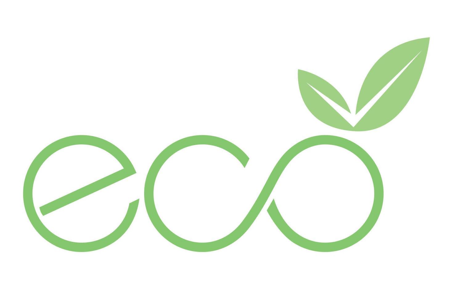 Eco logo green with leaves vector