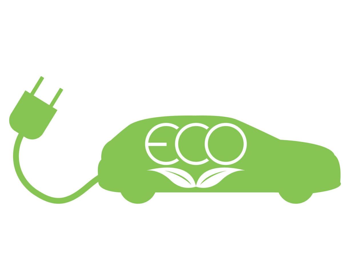 vector de logotipo de coche eléctrico ecológico