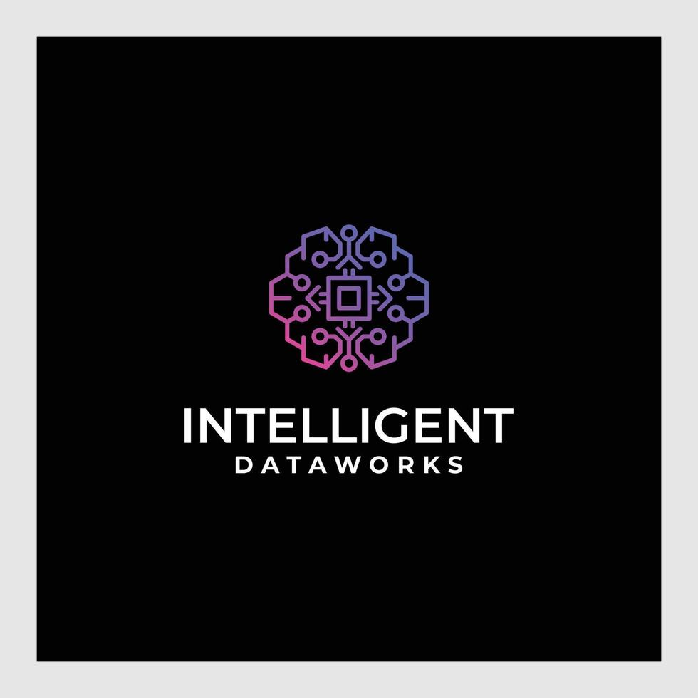 Machine learning logo. Neurons connections, synapses emblem. Neural network. Isolated human brain icon. Artificial Intelligence innovation sign. AI symbol. Digital data vector illustration. Cyber tech