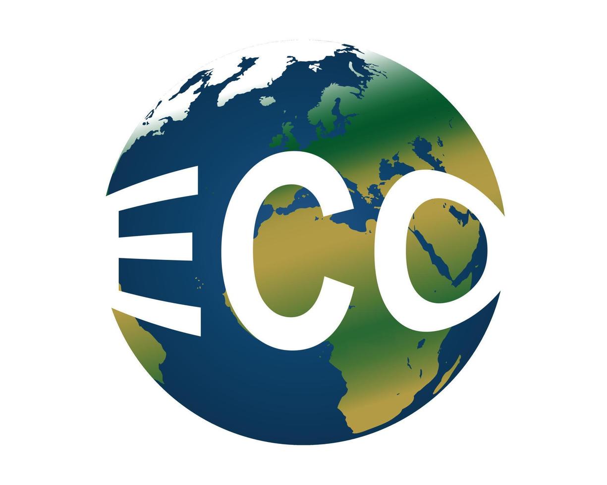 Eco logo with planet vector