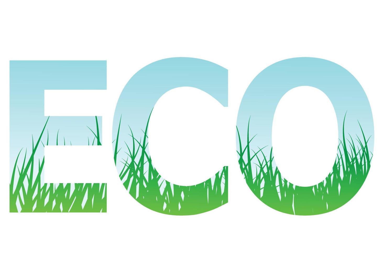 Eco logo with grass and sky, ecology - Vector