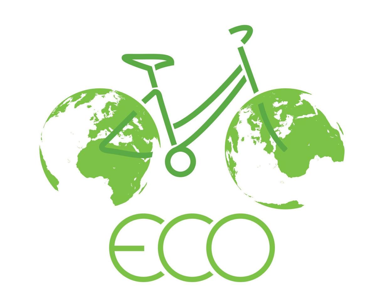 Eco bicycle logo vector