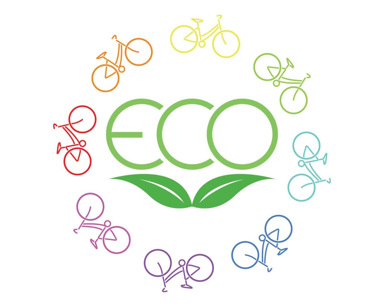 Eco bicycle logo vector