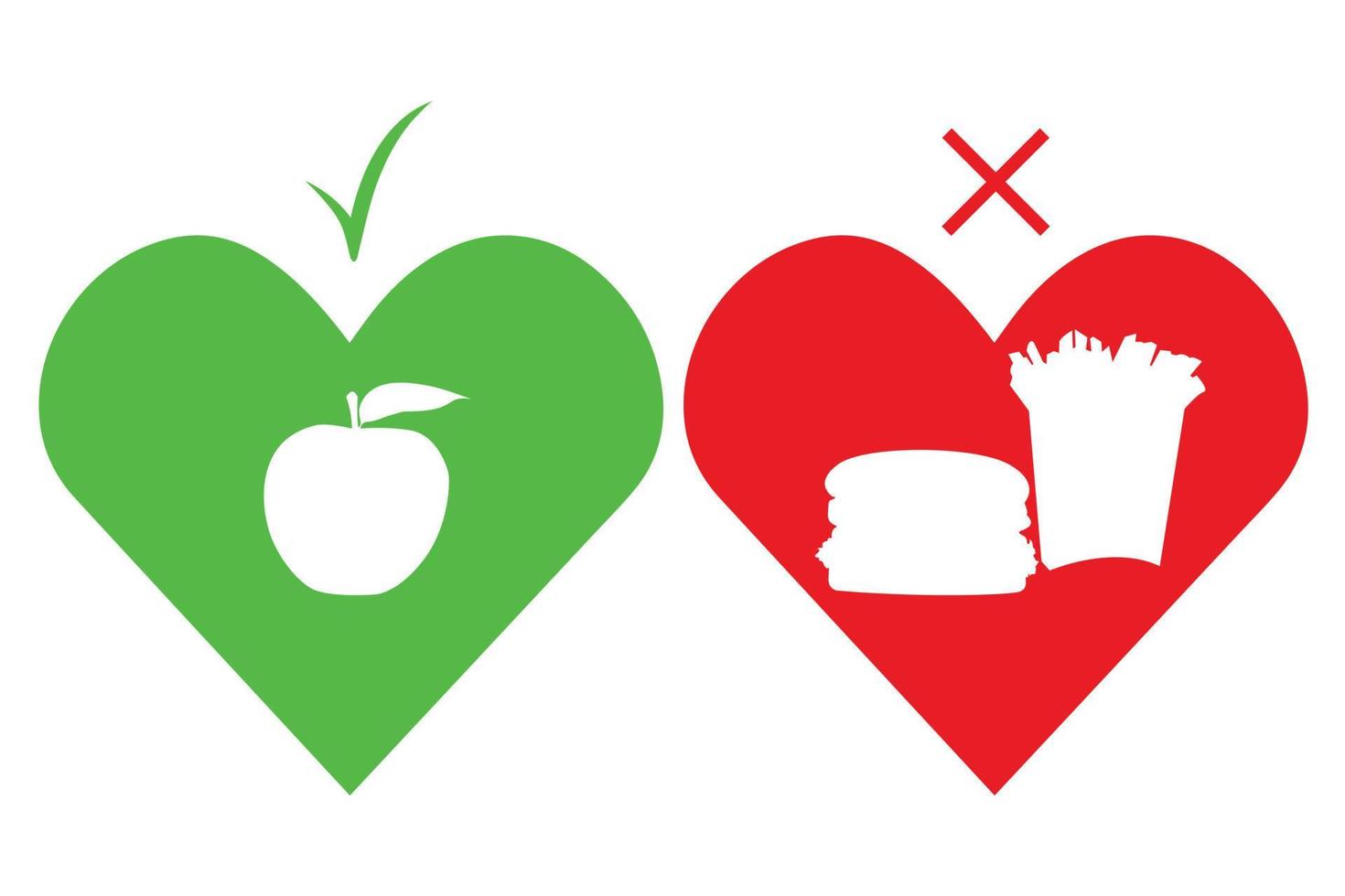 Healthy food versus junk food vector illustration