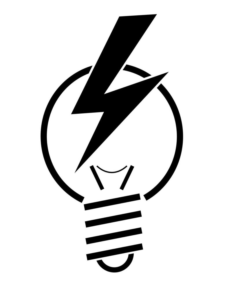 Electricity logo vector black with lightning