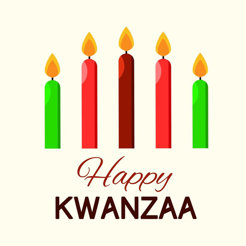 Illustration vector graphic of happy kwanzaa Africa with candle design