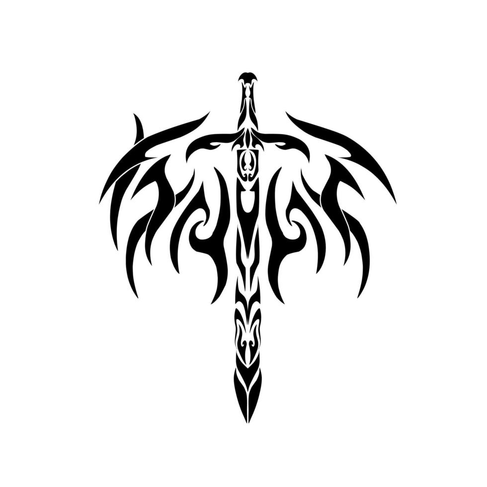 ilustración vectorial gráfico de espada diseño tribal vector