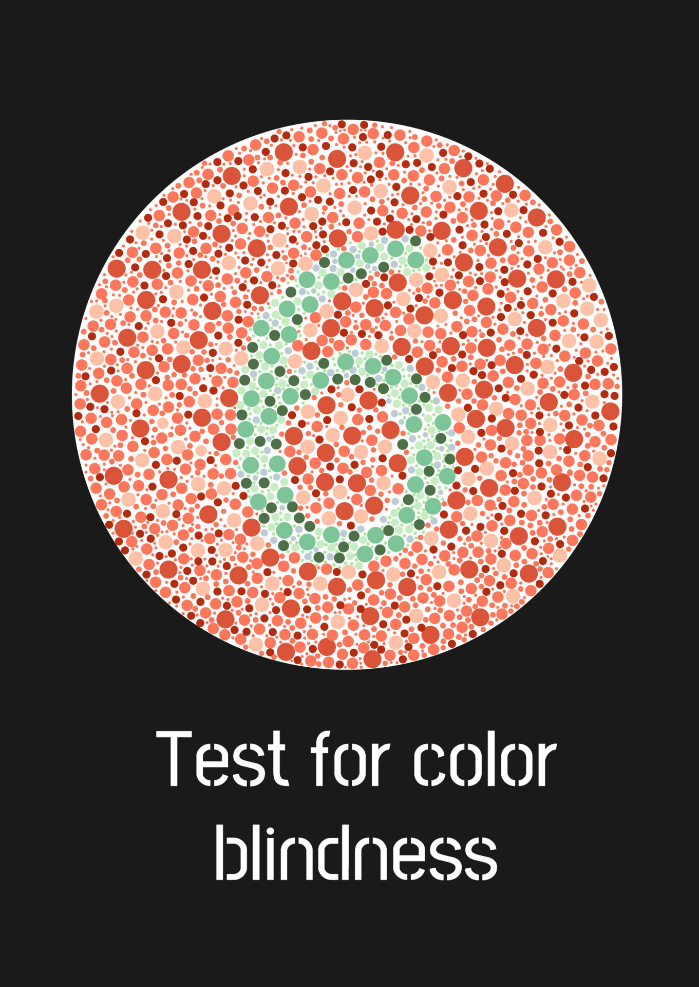 Ishihara test for color blindness. Color blind test. Green number 6 for  colorblind people. Vision deficiency. Vector illustration. 11394977 Vector  Art at Vecteezy