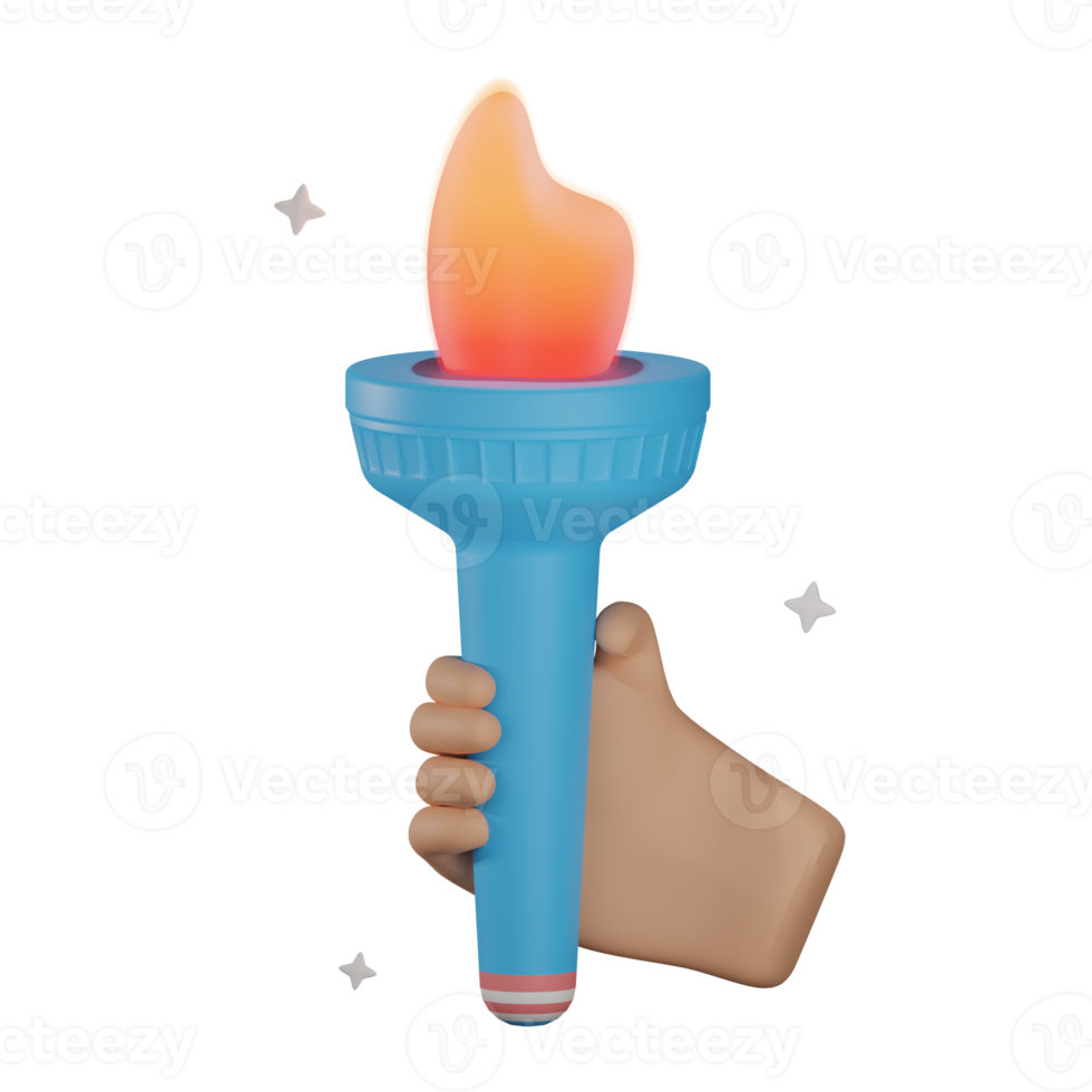 3D USA torch with transparent background png