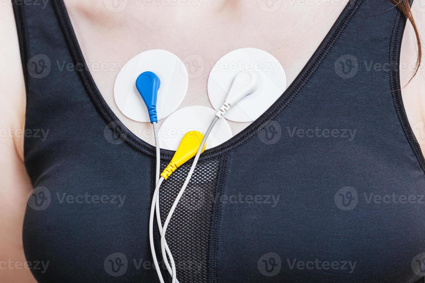 sensors of Holter monitoring on chest photo
