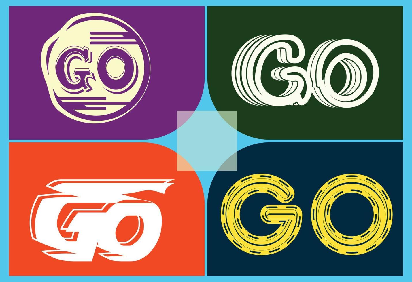 GO letter logo and icon design template vector