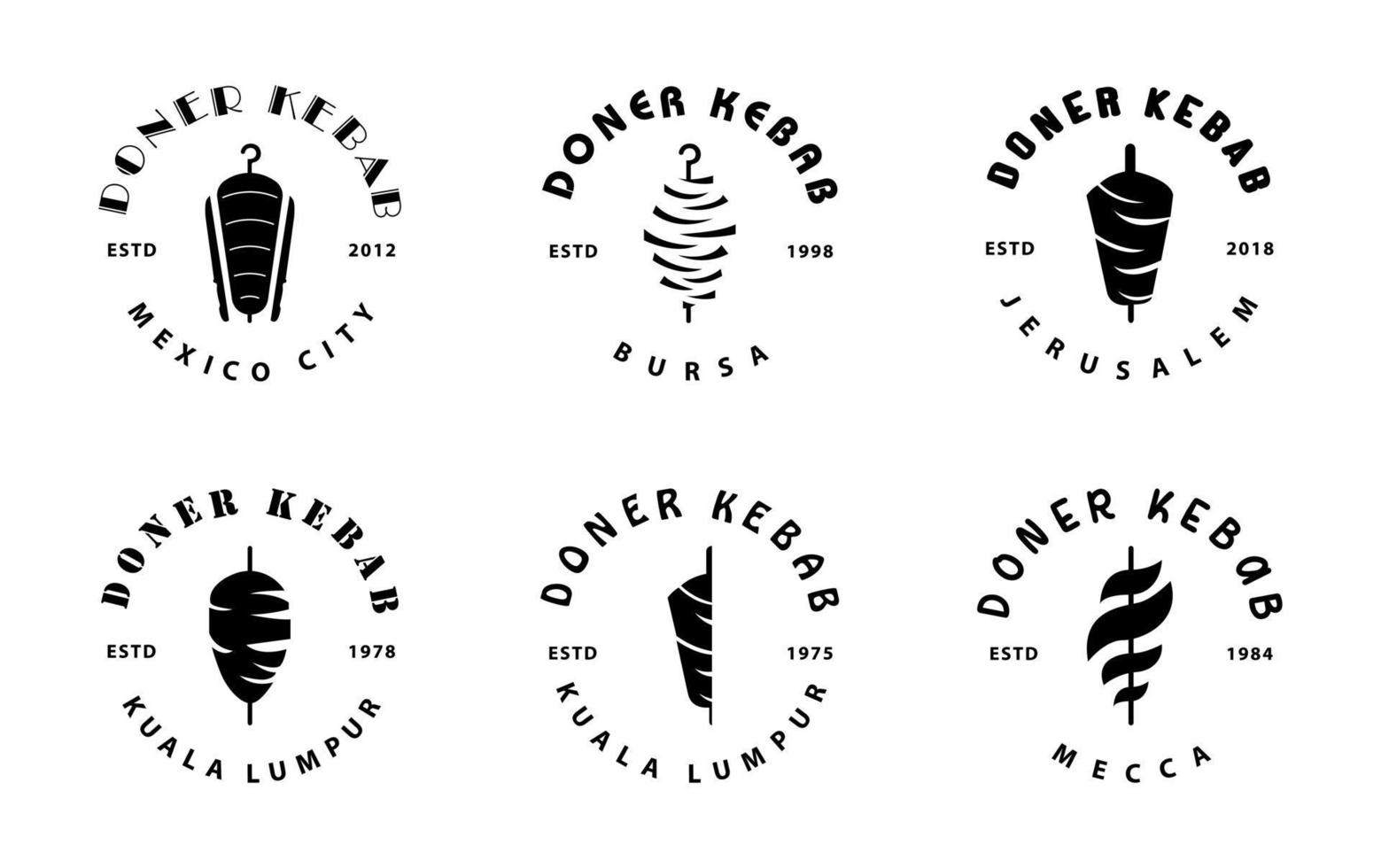 logotipo de doner kebab para restaurantes y mercados. vector