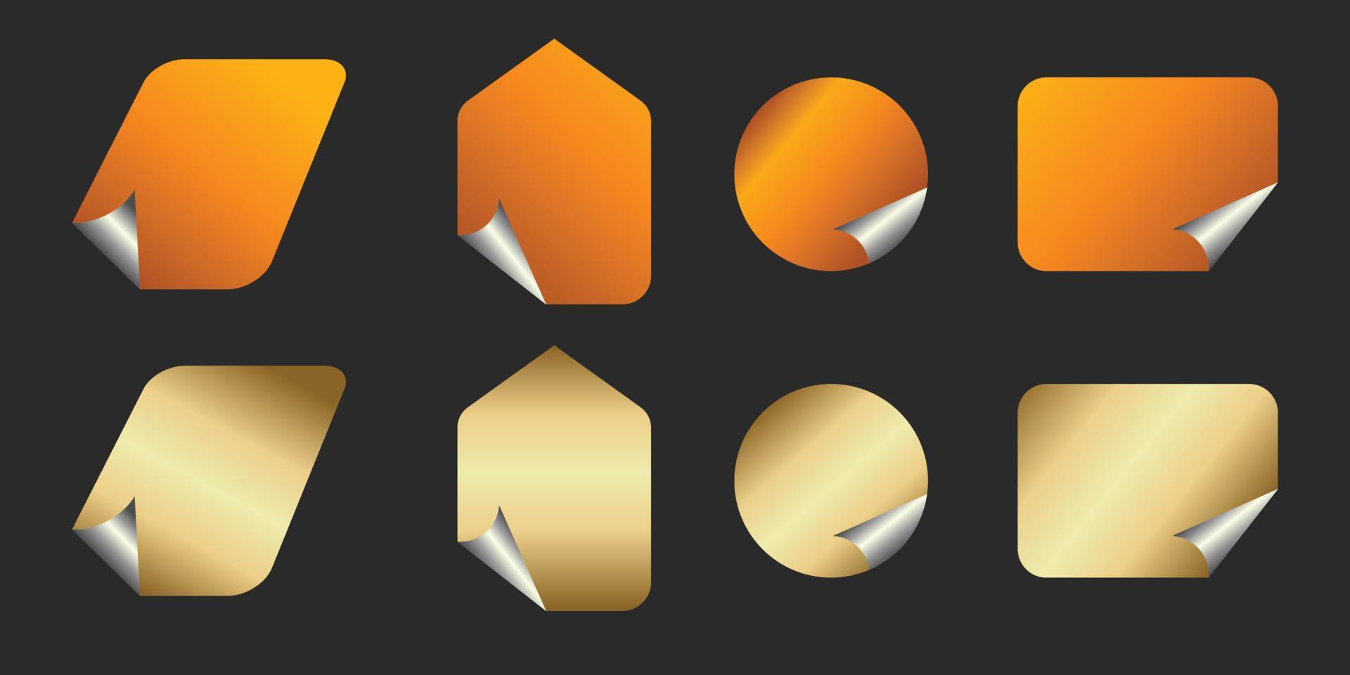 etiqueta de insignia de oro vector en blanco conjunto de insignia simple etiqueta de ventas en blanco