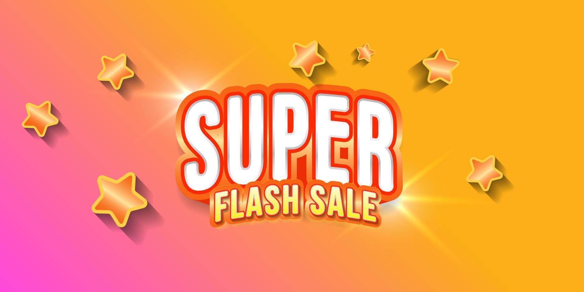 Flash sale banner template design. super sale. vector illustration.