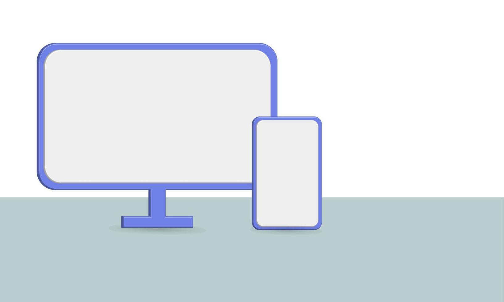 Blank screen mockup vector