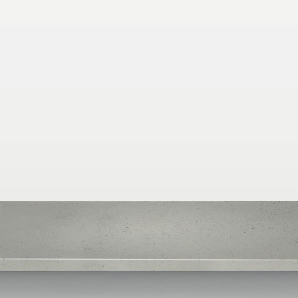 Gray concrete stone table top isolated on white background, promotional web template - Vector