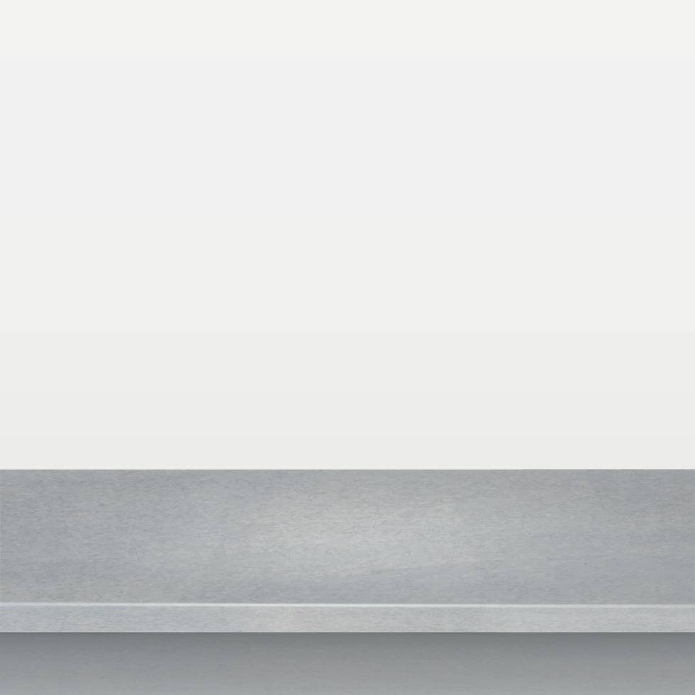 Gray concrete stone table top isolated on white background, promotional web template - Vector