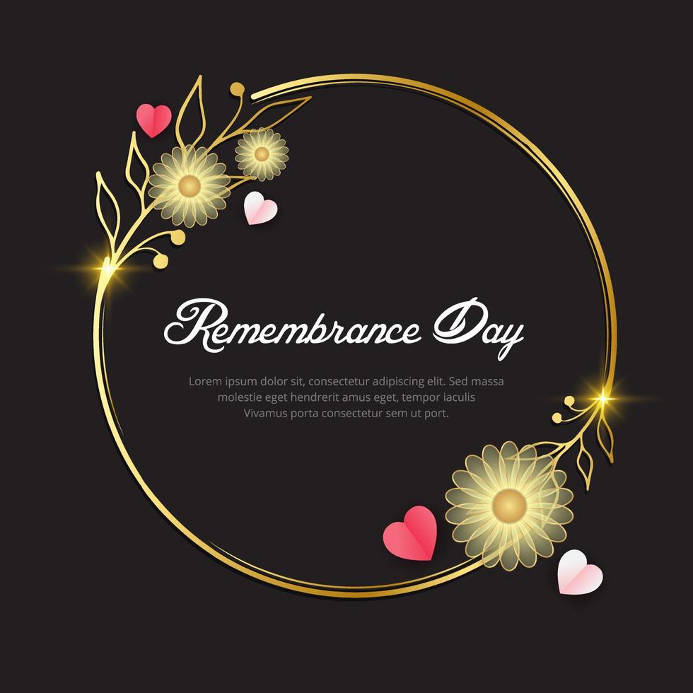 Celebration of remembrance day design background vector. vector