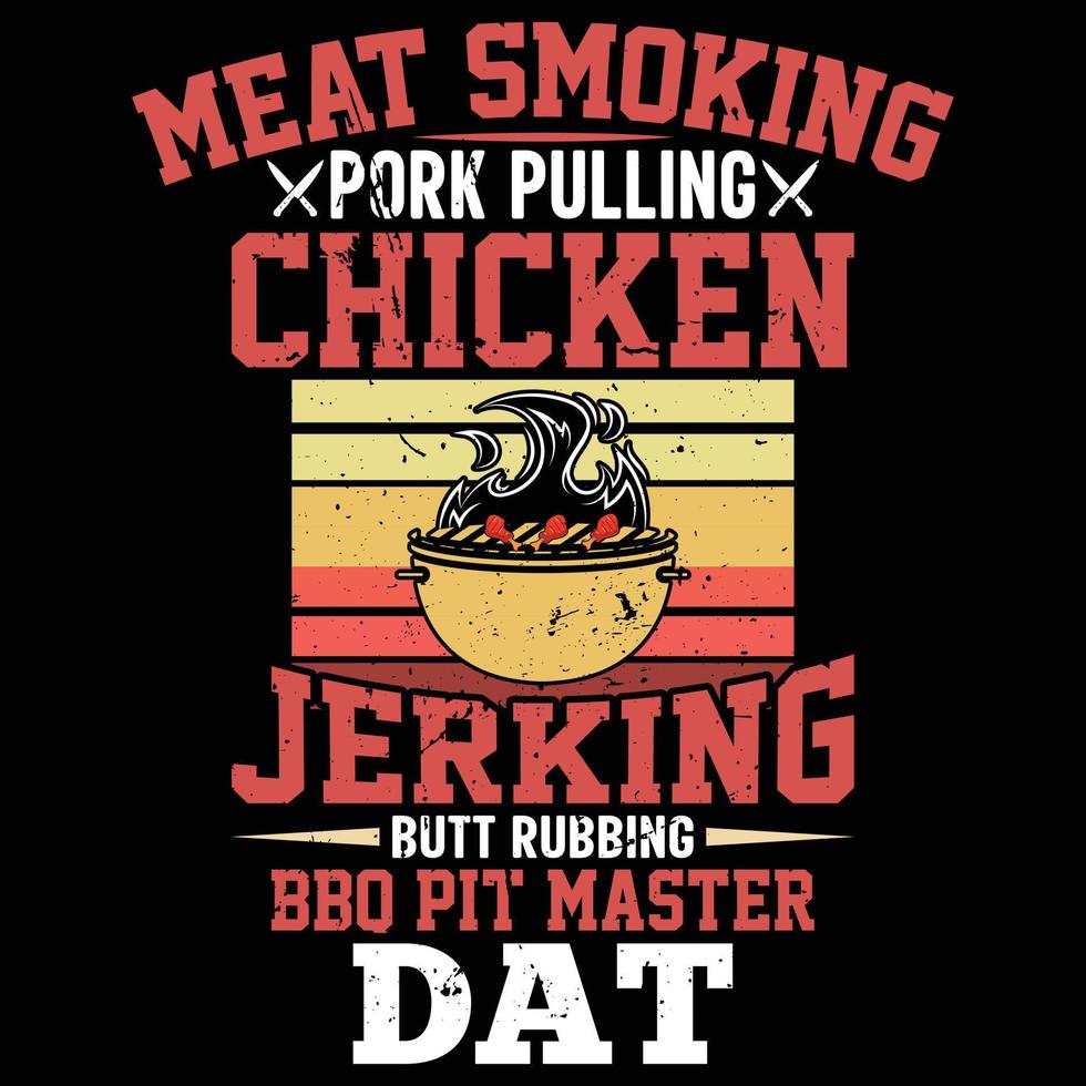 BBQ illustration element, graphic t-shirt design, BBQ grill, food, meat, beef, grilling vector