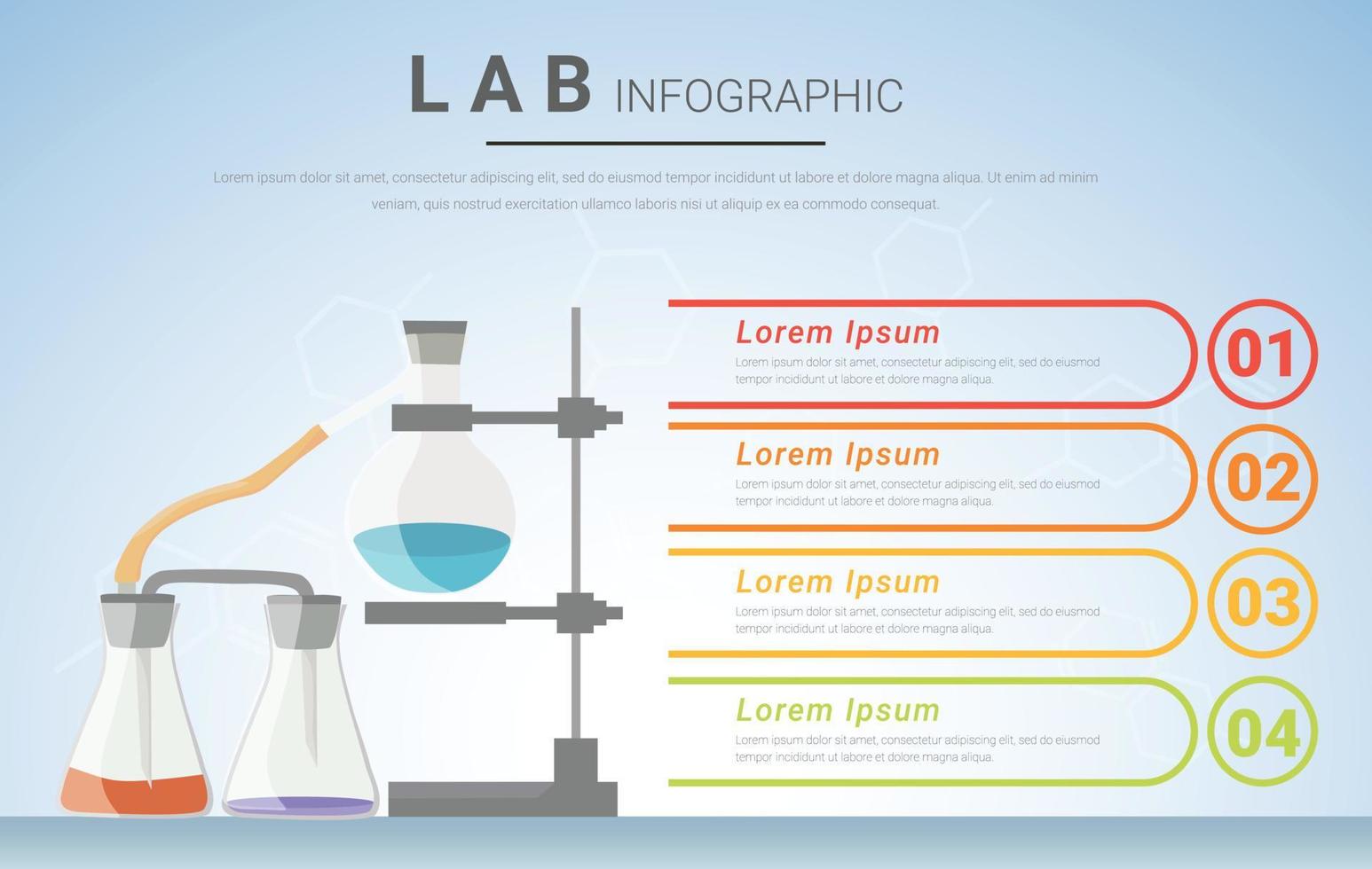 química experimental con presentación de infografías. vector