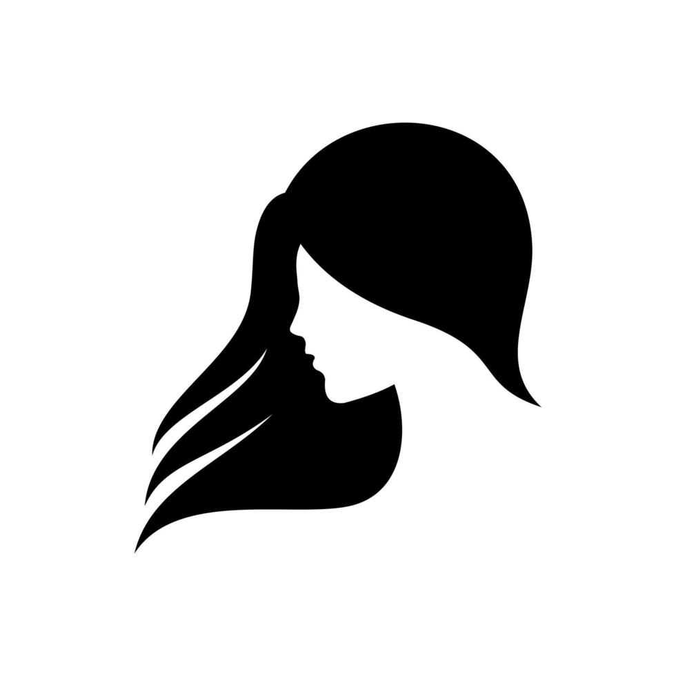 logotipo de vector de cabello de mujer