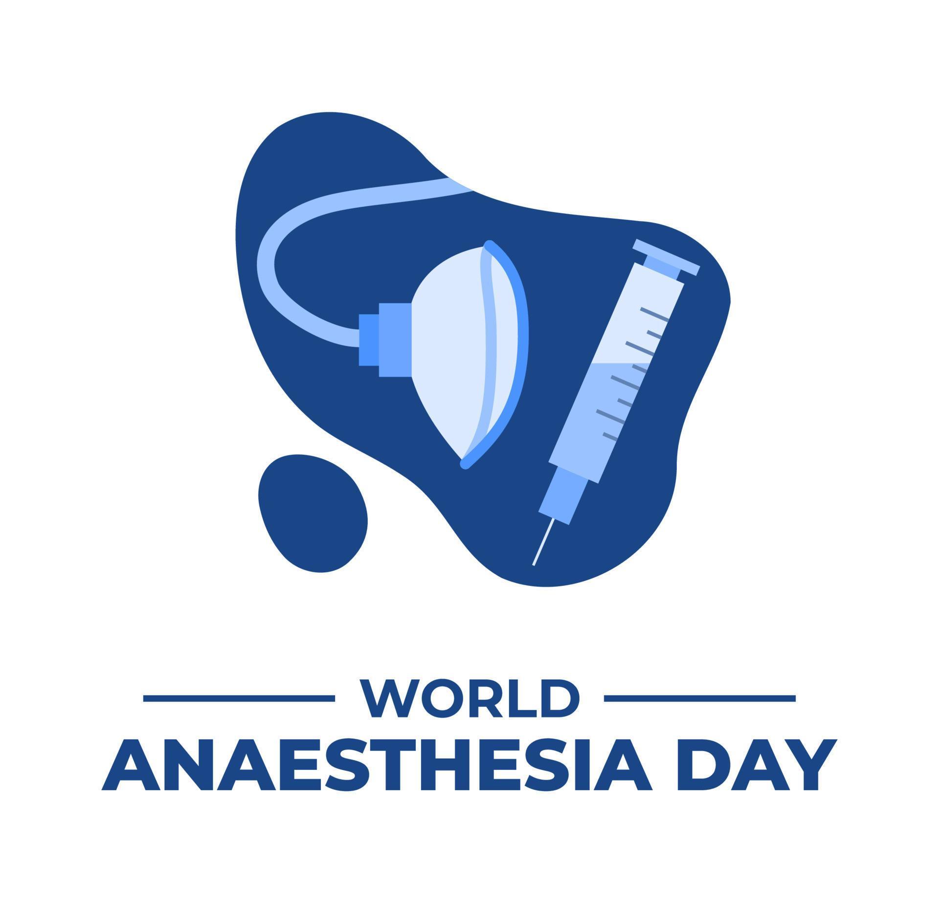World Anaesthesia Day Poster Background Template Celebration in October Vector Medical
