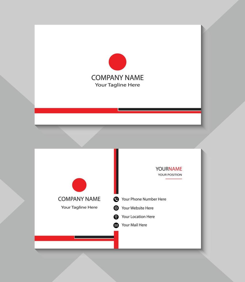 Creative and modern Business card template design, illustration Business card template design, green and blue and black and red with white background color vector