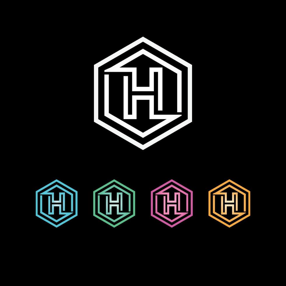 h hexagone logo design creative letter h vector