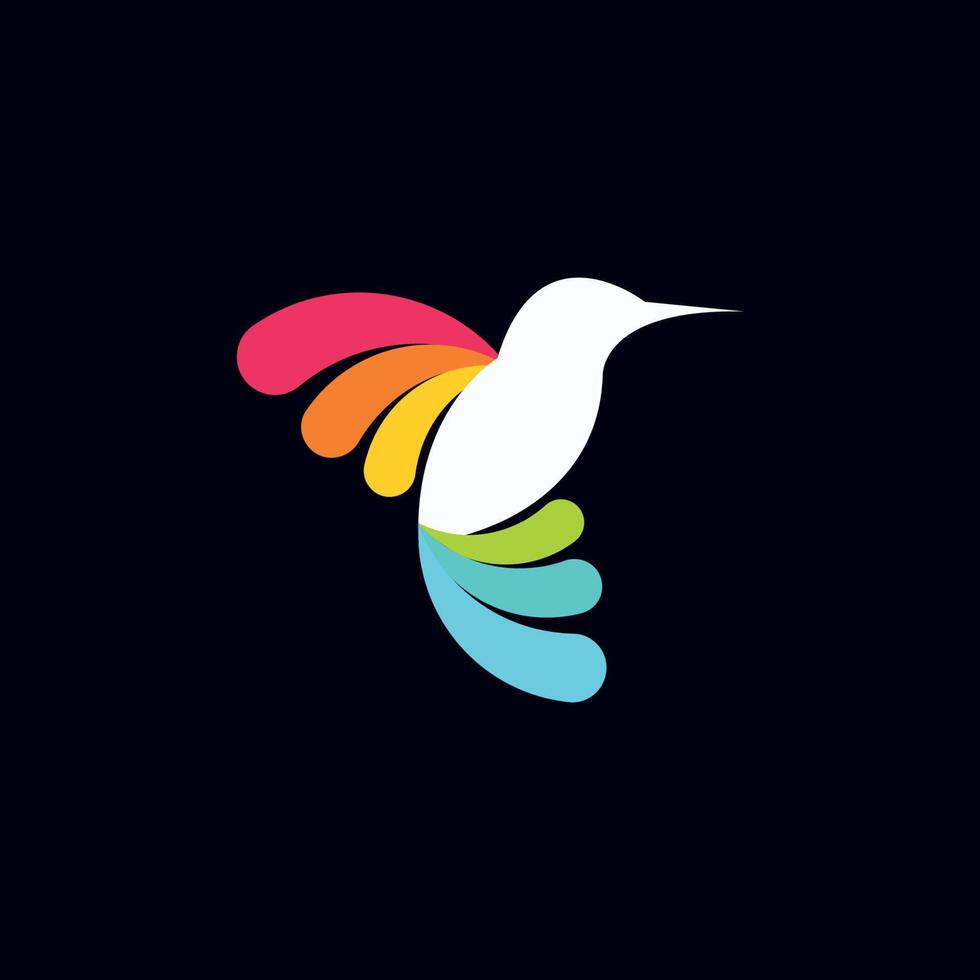 diseño de logotipo de pájaro colorido abstracto vector