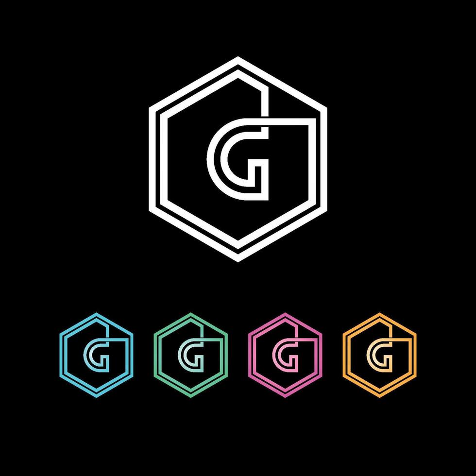 g logo hexagone tech g logo design vector