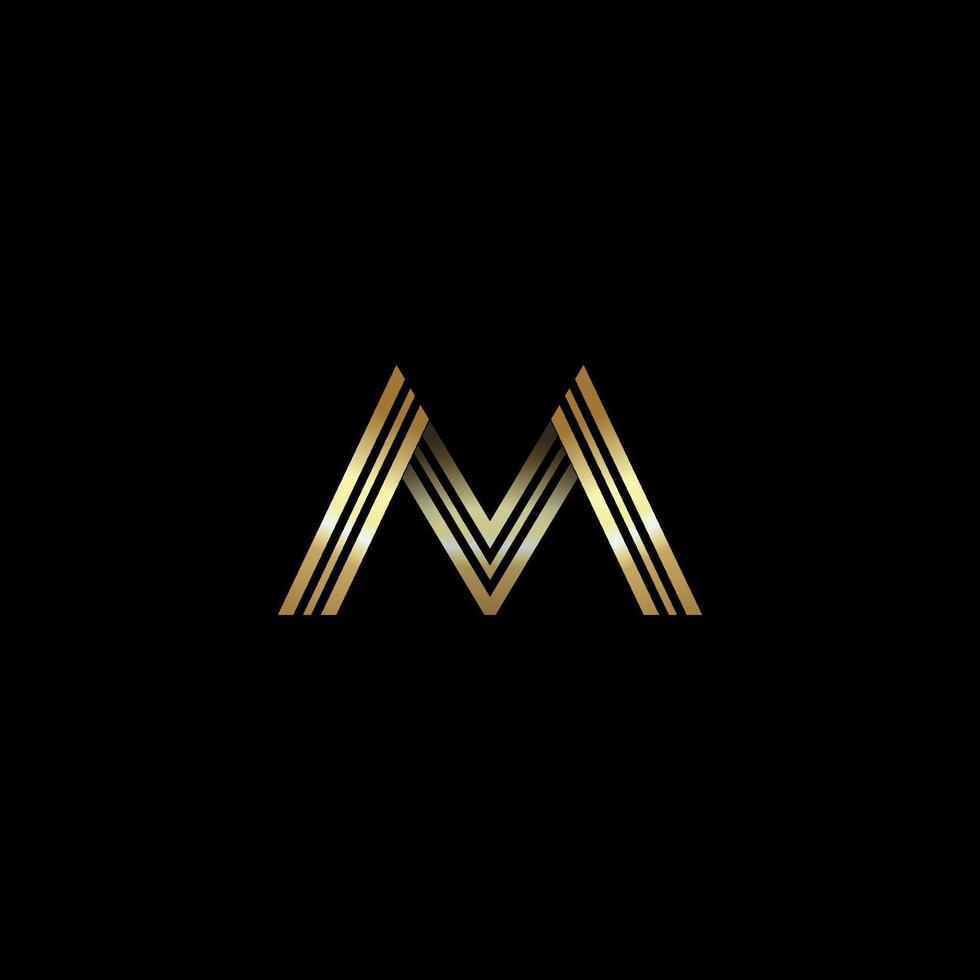 gold m logo luxury letter M logo design vector