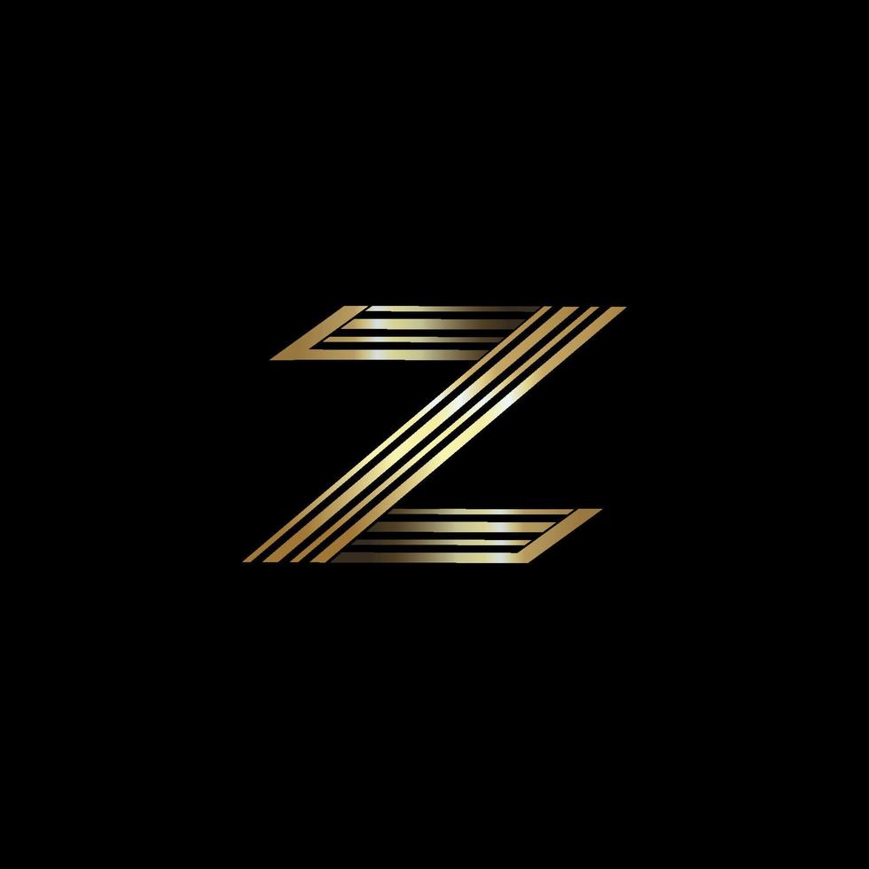 z diseño de logotipo de lujo creativo oro z logo vector