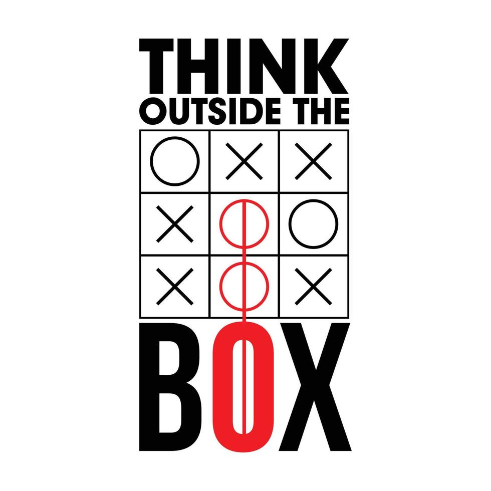 Think Outside The Box Motivational Quote Design vector