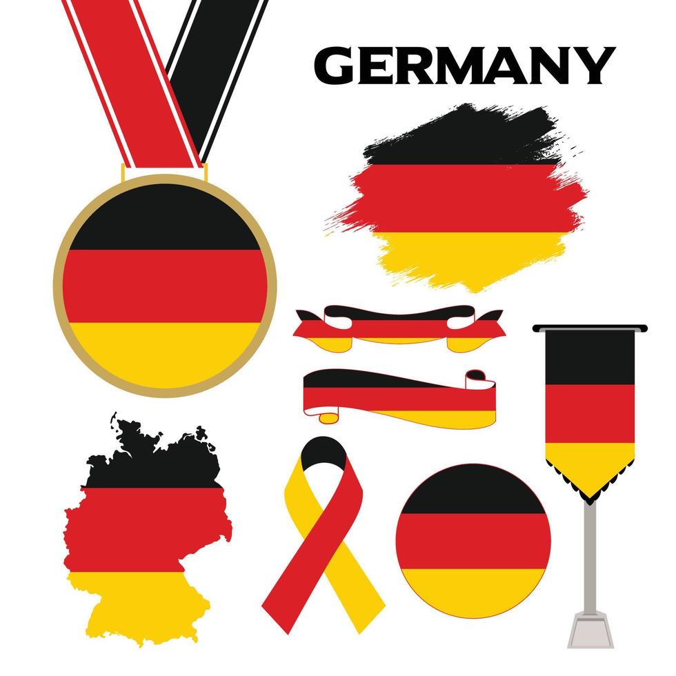 colección de elementos con la plantilla de diseño de la bandera de alemania vector