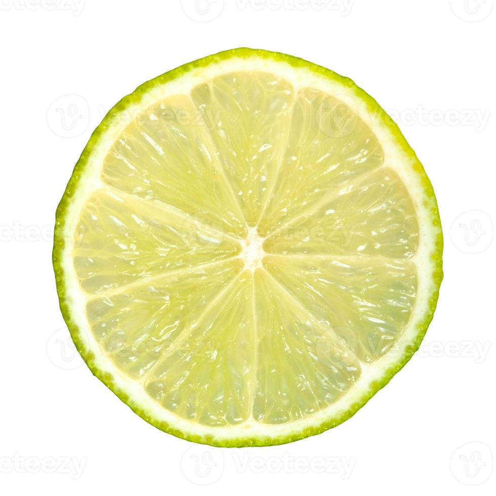 thin slice of fresh lime isolated on white photo