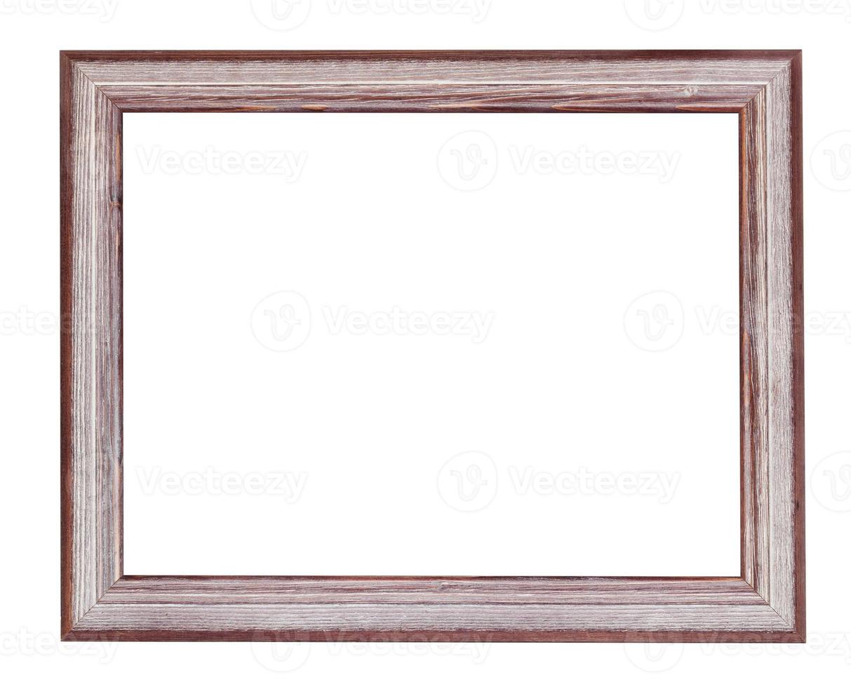 empty brown and silver painted wood picture frame photo