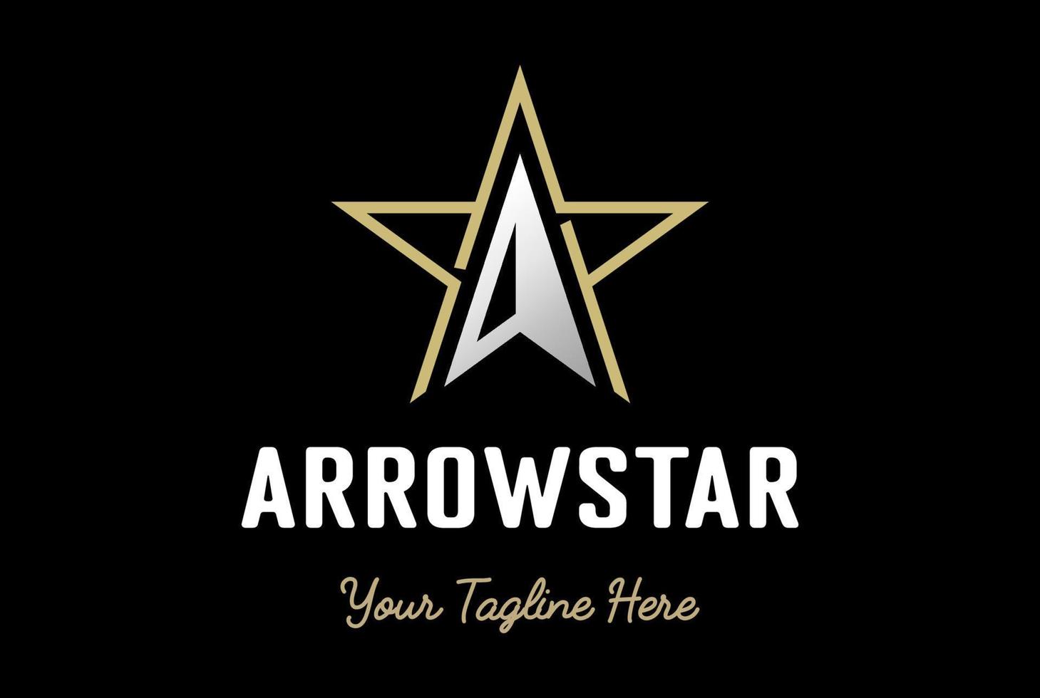 Simple Minimalist Letter A for Arrow Arrowhead Star Sport Logo Design vector