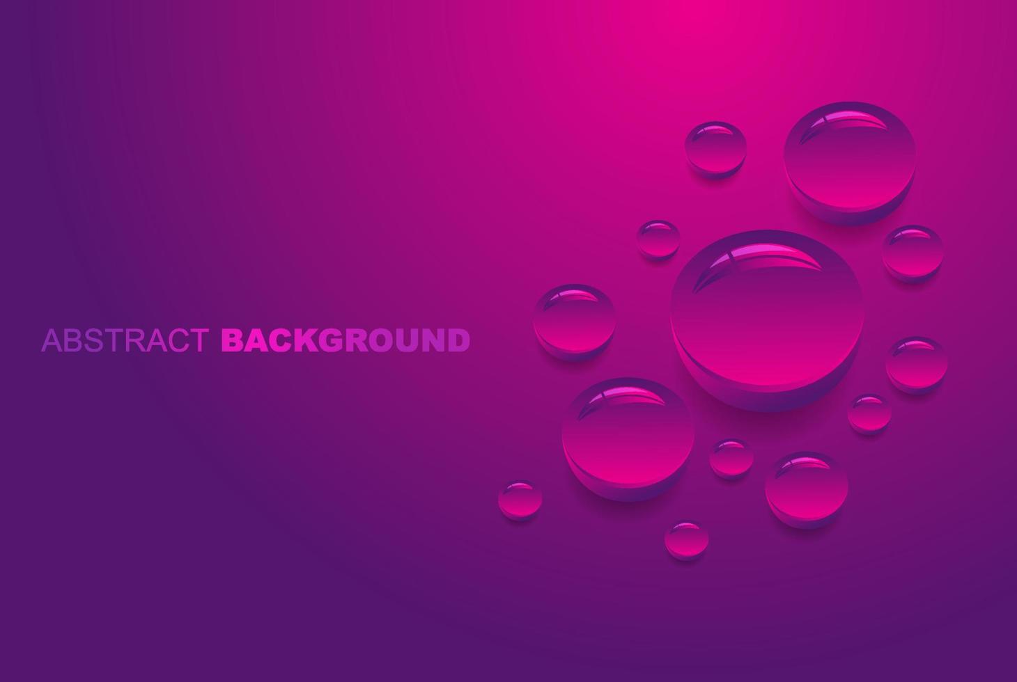 Vector Illustration of water drops different size with reflection isolated on gradient background