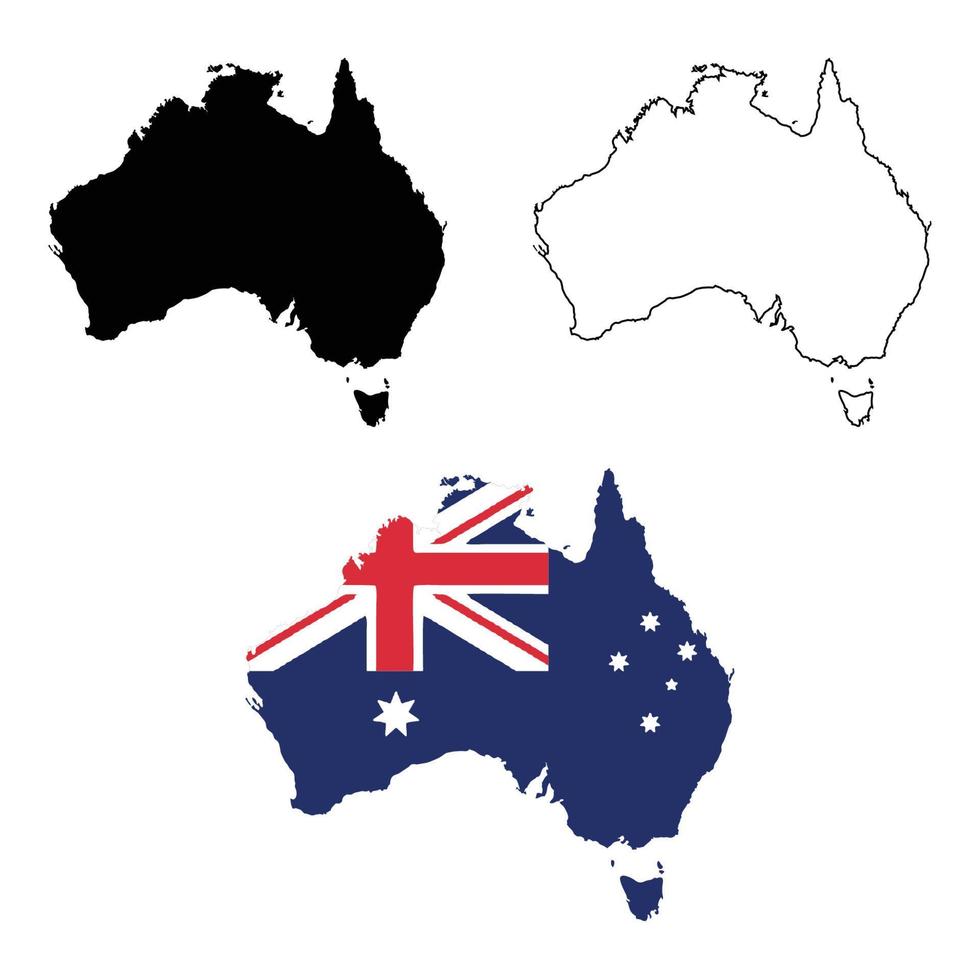 mapa de australia sobre fondo blanco vector