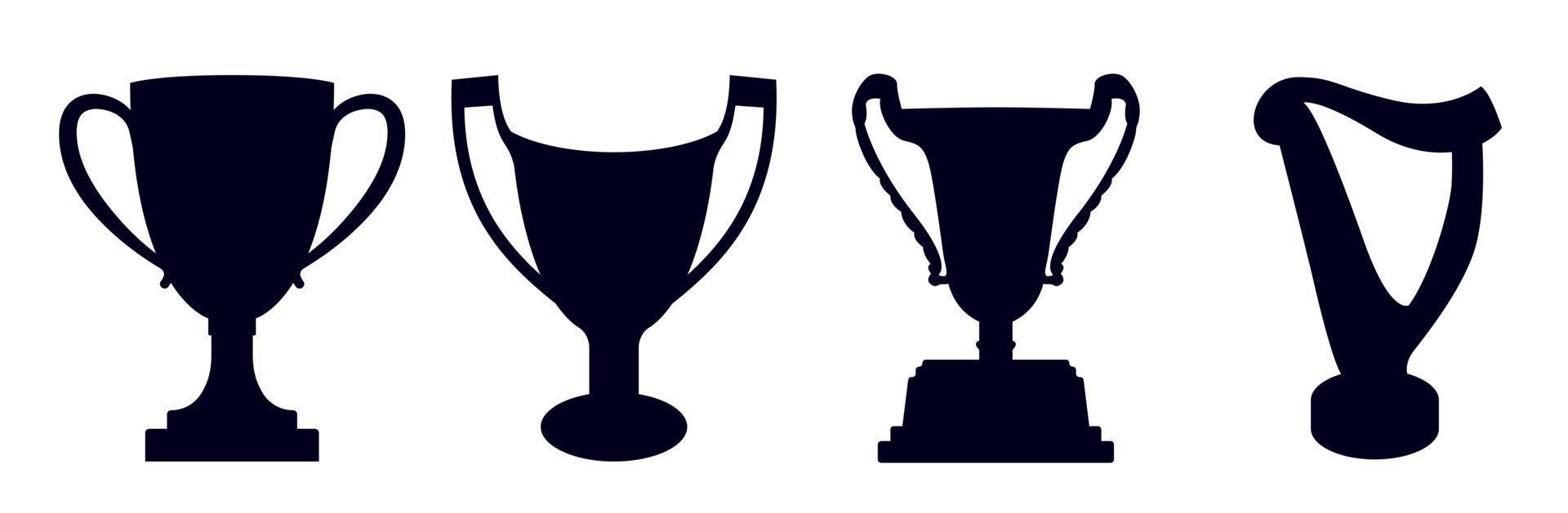 Trophy cup icon collection vector