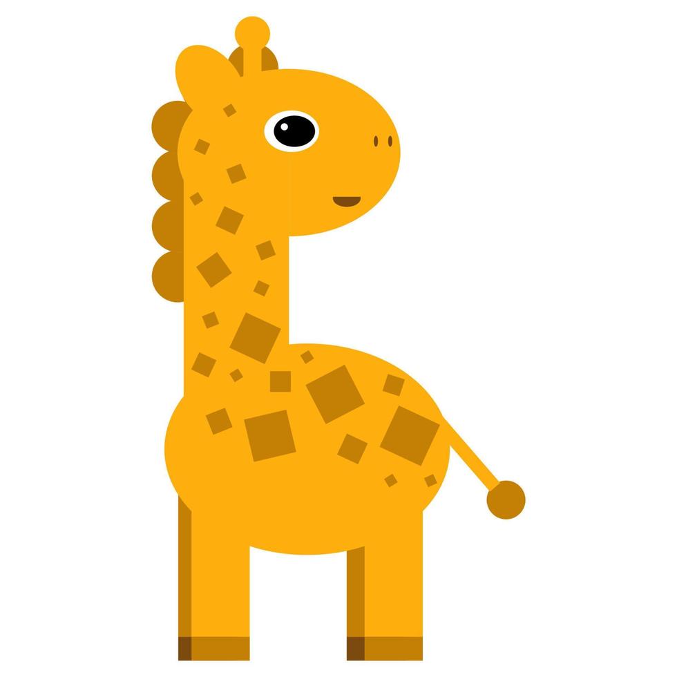 Cute Giraffe. Flat style character. vector