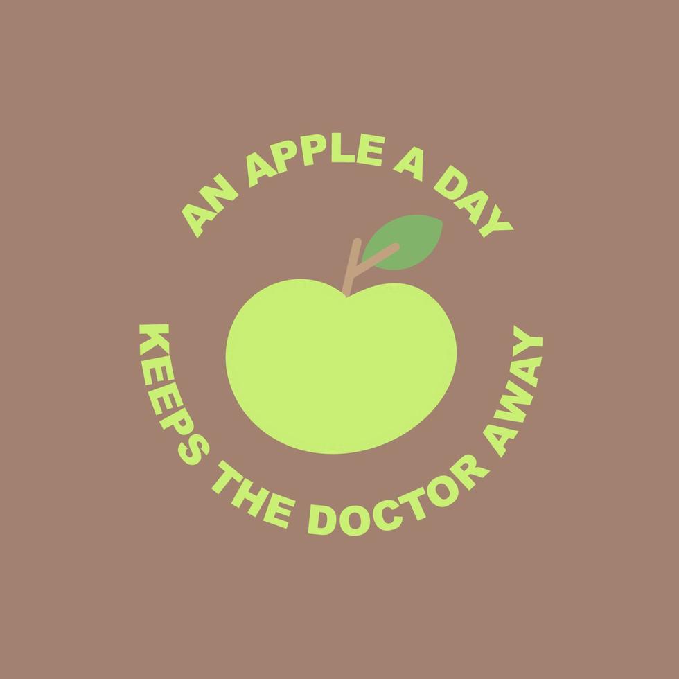 An apple a day keeps the doctor away poster. vector