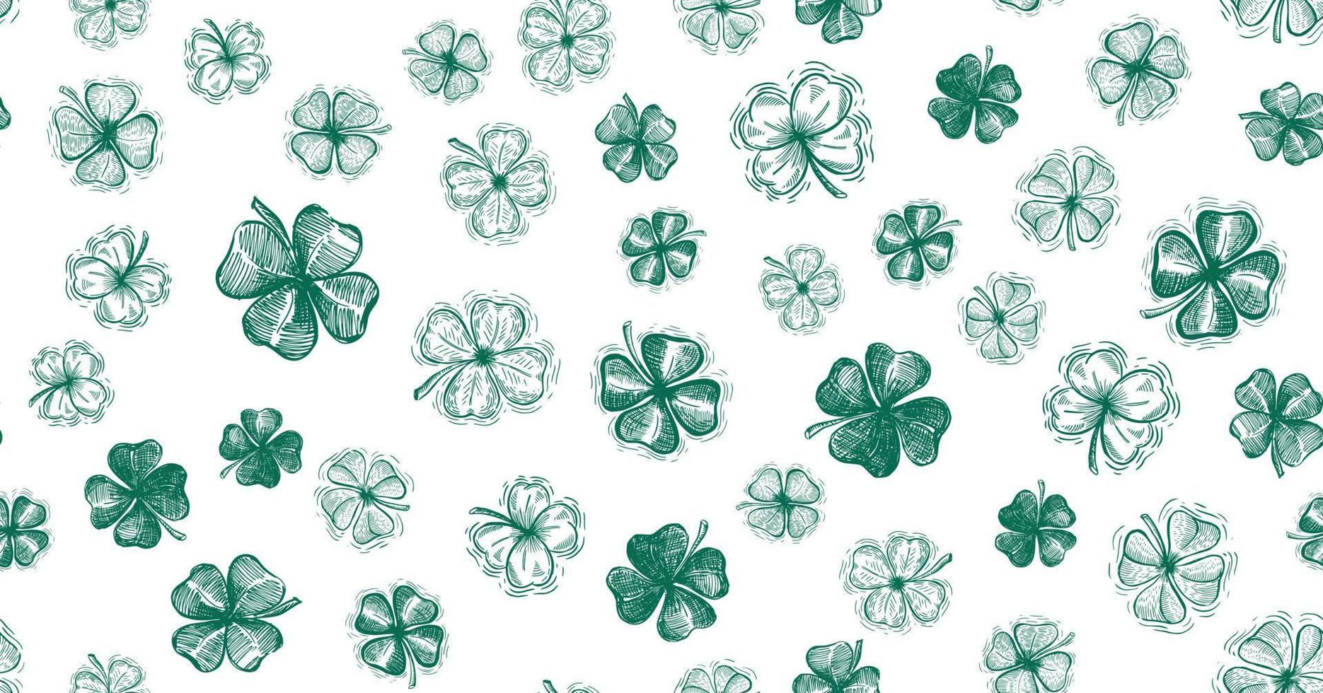 Clover set, St. Patrick's Day. Hand drawn illustrations. Vector. vector