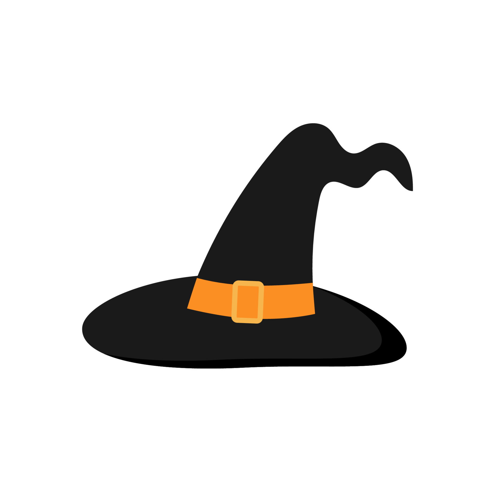 Witch Hat Traditional Halloween Symbol Icon Logo Design Isolated 