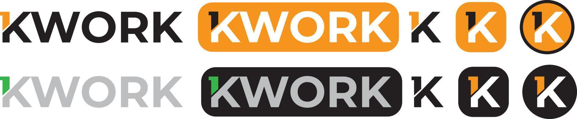 Logo kwork platform for freelancer vector
