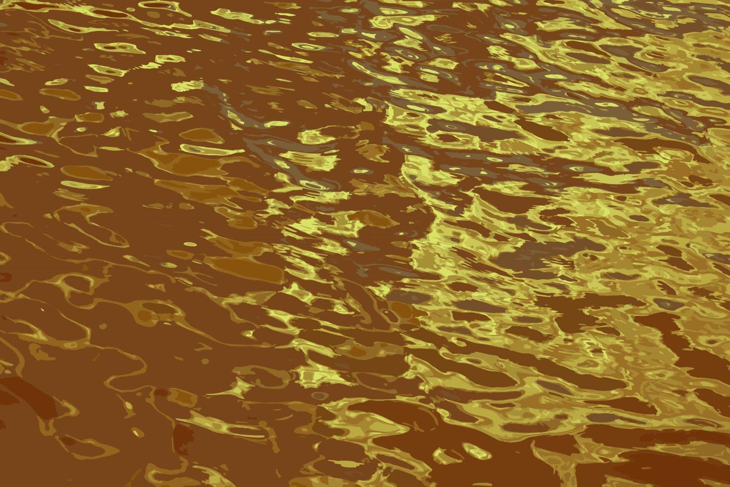 Vector illustration of water ripple texture background. Wavy water surface during sunset, golden light reflecting in the water.