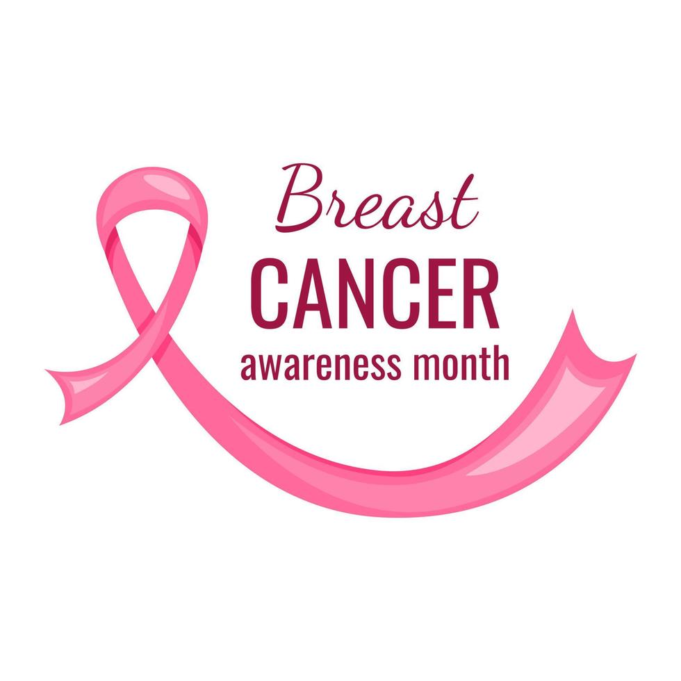 diseño del mes de concientización sobre el cáncer de mama, cinta rosa. ilustración vectorial vector